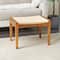 22" Brown Traditional Living Room Stool with Rope Wrapped Seat